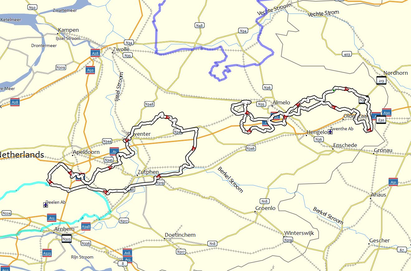 routes in oost Nederland