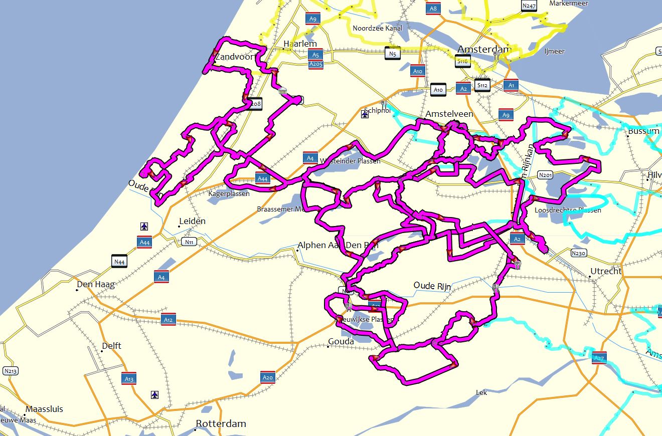 routes in west Nederland